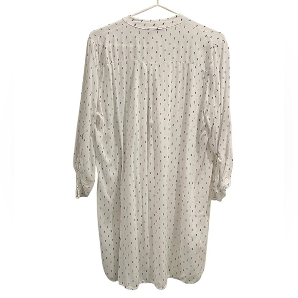 White Women’s Shirt with Black Anchor Pattern - Picture 2 of 6